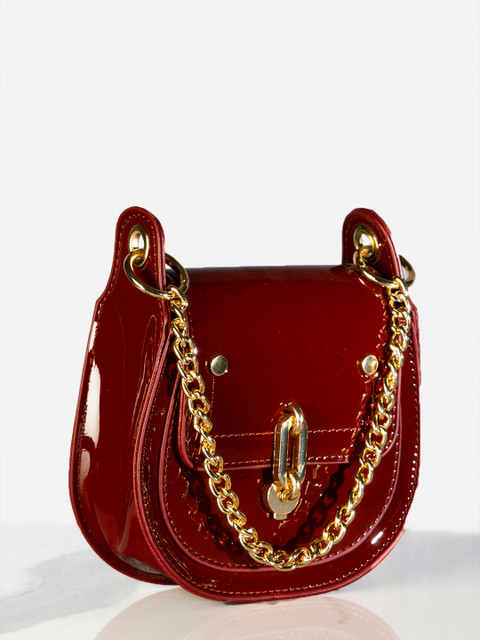 

Kazo Maroon PU Structured Sling Bag