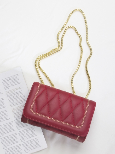 

Kazo Red PU Structured Quilted Sling Bag