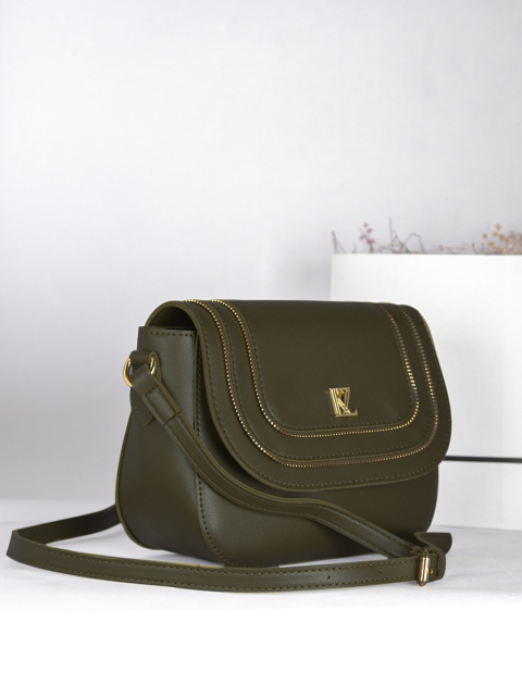 

Kazo Olive Green PU Structured Sling Bag