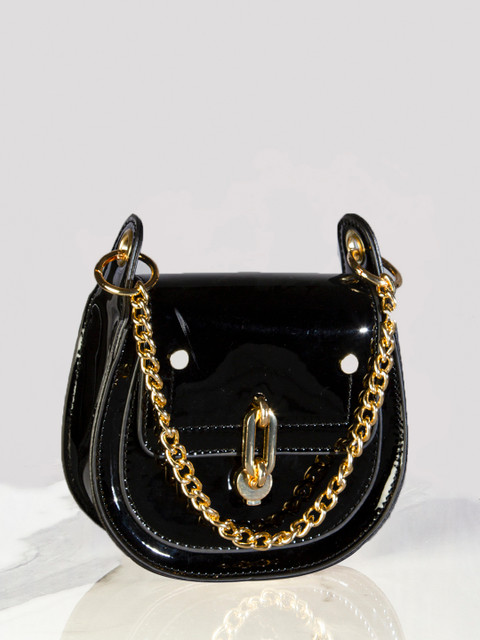 

Kazo Black PU Half Moon Sling Bag