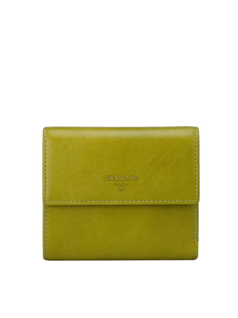 

Da Milano Women Green Solid Leather Three Fold Wallet