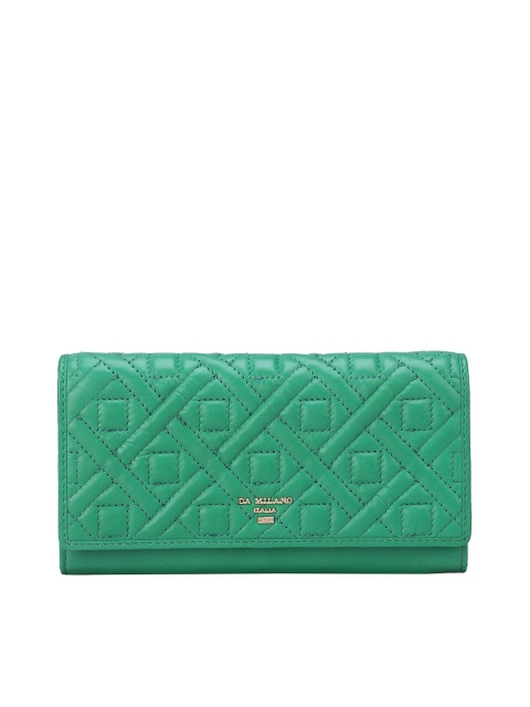 

Da Milano Women Green Textured Leather Two Fold Wallet