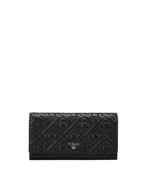 

Da Milano Women Black Textured Leather Two Fold Wallet