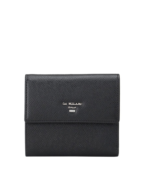 

Da Milano Women Black Textured Leather Three Fold Wallet