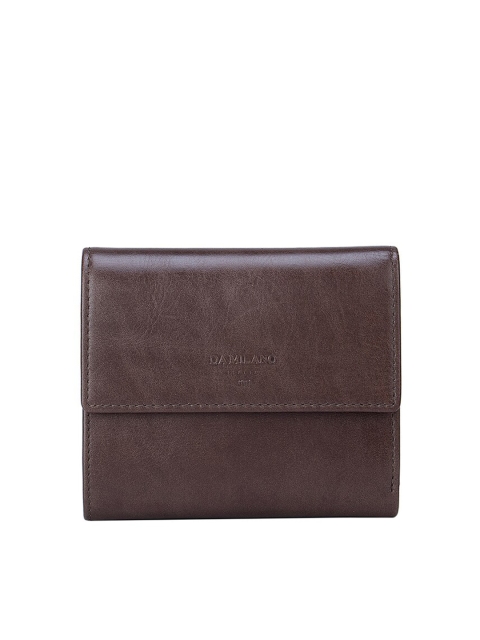 

Da Milano Women Brown Textured Leather Three Fold Wallet
