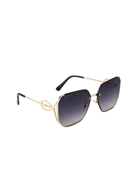 

Ted Smith Unisex Grey Lens & Gold-Toned Square Sunglasses with UV Protected Lens CINDY_C1
