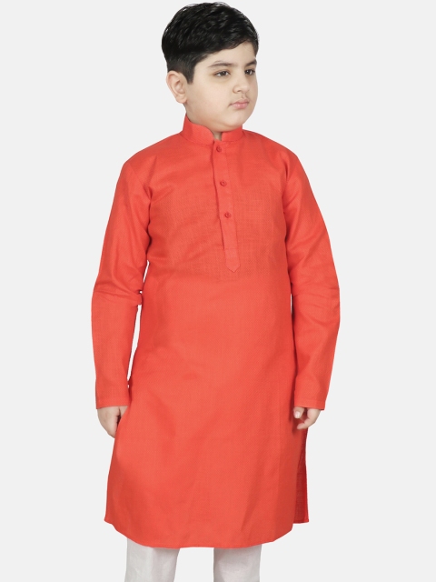 

SG YUVRAJ Boys Orange Solid Kurta