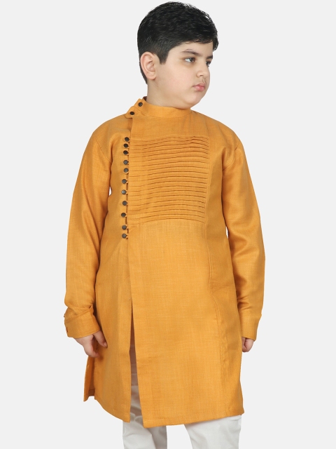

SG YUVRAJ Boys Mustard Yellow Cotton Kurta