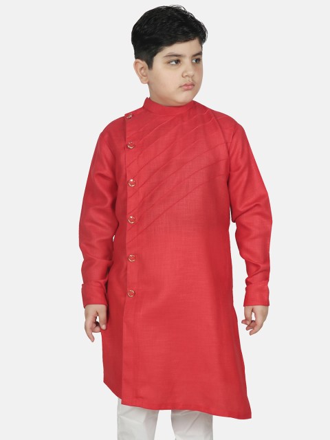 

SG YUVRAJ Boys Red Thread Work Kurta