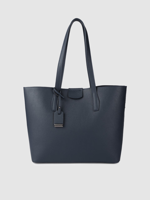 

Van Heusen Navy Blue PU Structured Tote Bag