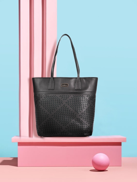

Van Heusen Black Structured Shoulder Bag with Cut Work