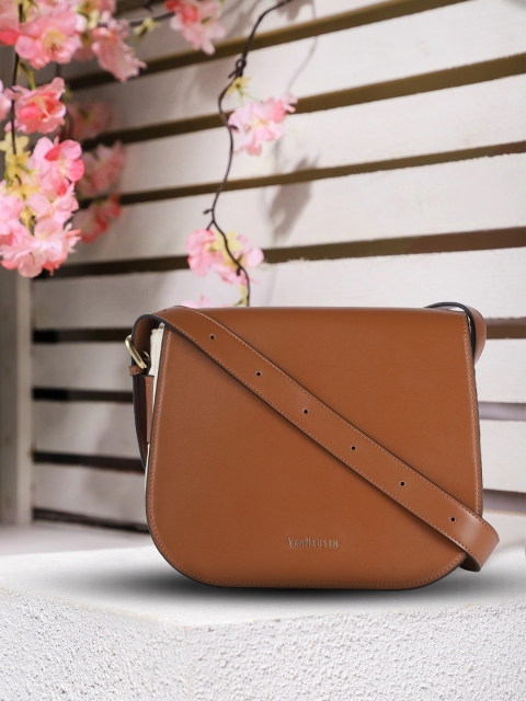 

Van Heusen Brown PU Structured Sling Bag