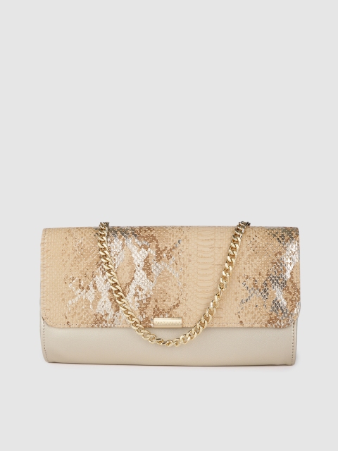 

Van Heusen Gold-Toned Snakeskin Print Envelope Clutch