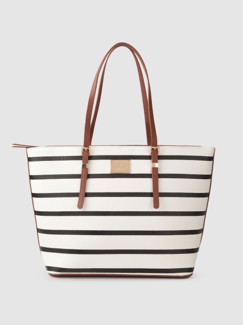 

Van Heusen Women White & Black Striped Structured Shoulder Bag