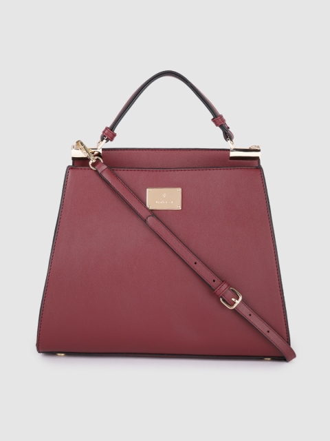 

Van Heusen Burgundy Solid Structured Handheld Bag