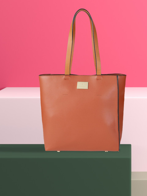 

Van Heusen Tan Brown Structured Shoulder Bag