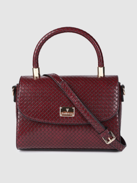 

Van Heusen Burgundy Geometric Textured PU Regular Structured Handheld Bag