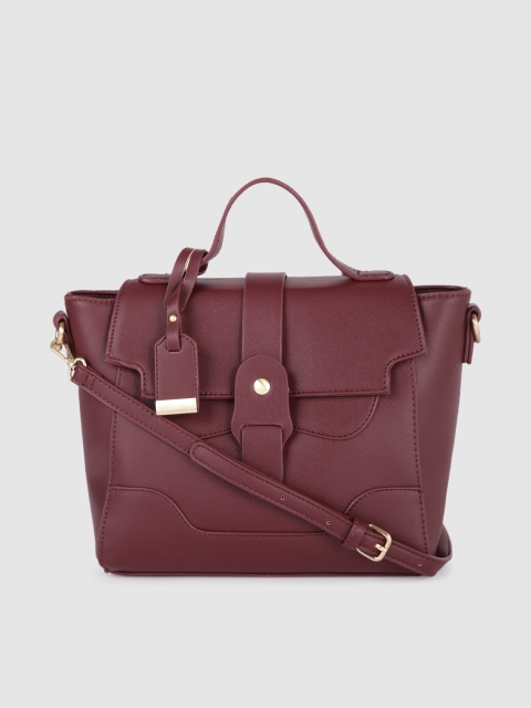 

Van Heusen Burgundy Solid Structured Satchel