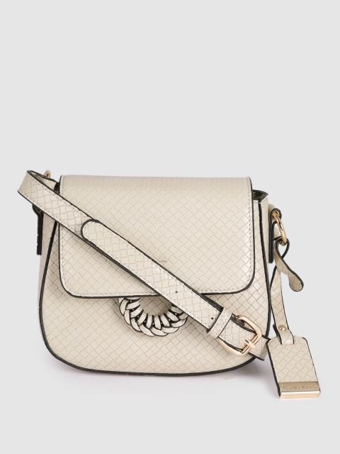 

Van Heusen Off-White Textured Structured Sling Bag