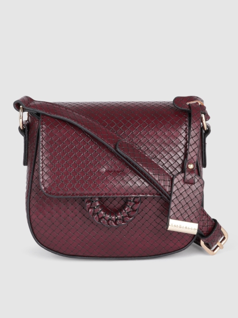 

Van Heusen Burgundy Textured PU Structured Sling Bag