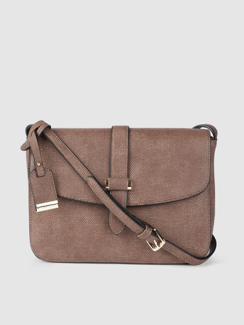 

Van Heusen Brown Solid PU Regular Structured Sling Bag with Buckle Detail