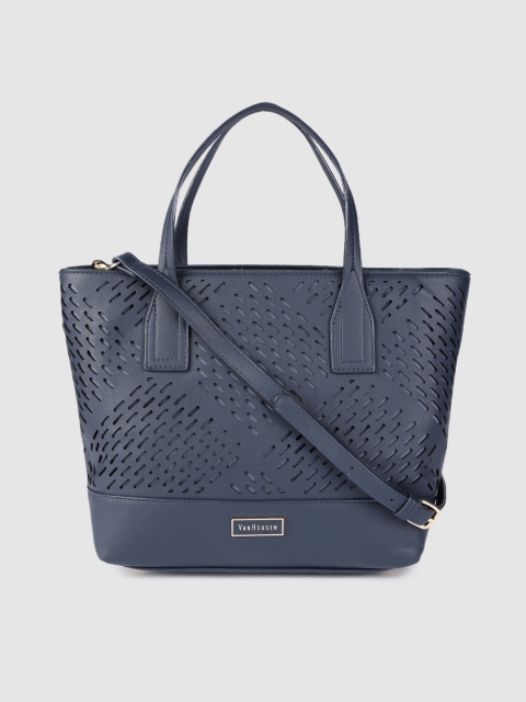 

Van Heusen Navy Blue PU Cut Work Handheld Bag