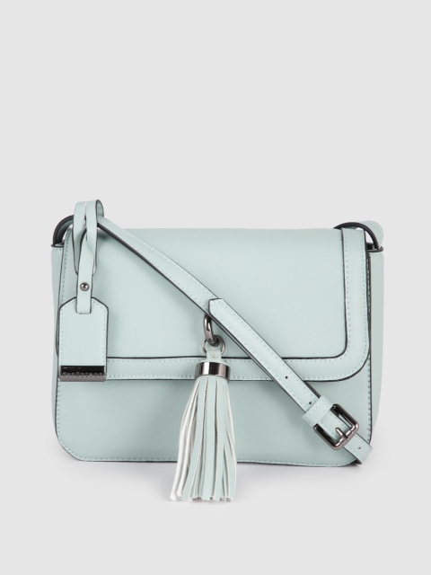 

Van Heusen Blue Solid PU Regular Structured Sling Bag with Fringed Detail