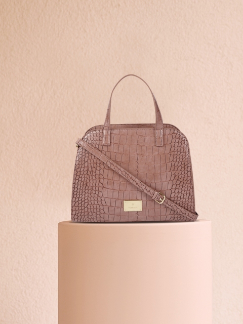 

Van Heusen Dusty Pink Croc Textured Handheld Bag