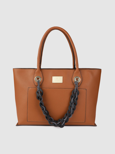 

Van Heusen Tan Brown Structured Handheld Bag