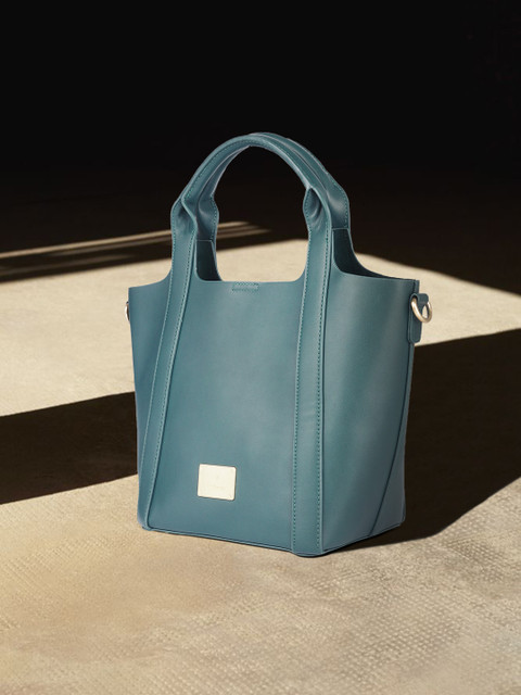 

Van Heusen Green Solid PU Regular Structured Handheld Bag