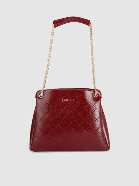 

Van Heusen Burgundy Textured PU Structured Shoulder Bag