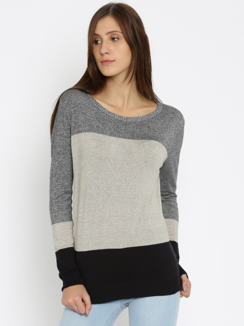 

U.S. Polo Assn. Women Grey Colourblocked Sweater