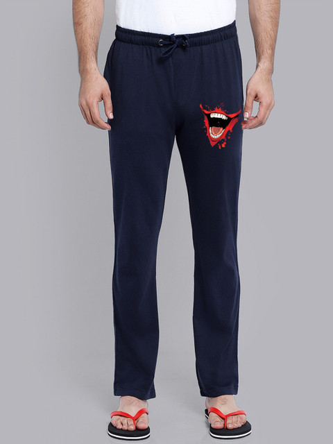 

Free Authority Navy Blue Joker Printed Detail Cotton Lounge Pants