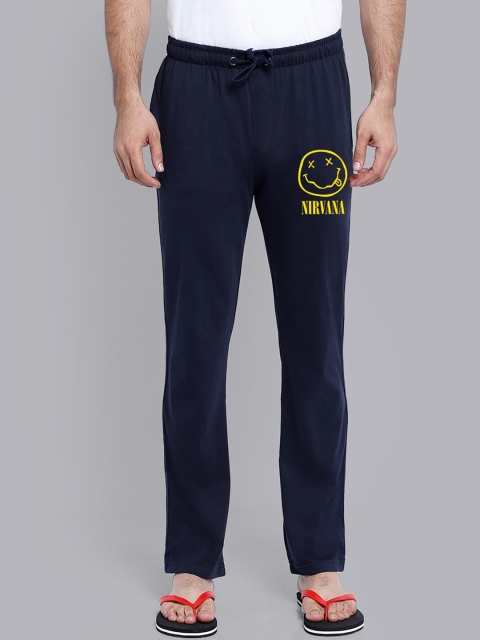 

Free Authority Navy Blue Nirvana Printed Detail Cotton Lounge Pants