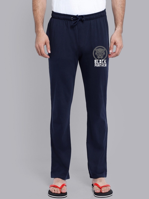 

Free Authority Men Navy Blue Black Panther Printed Pure Cotton Lounge Pants