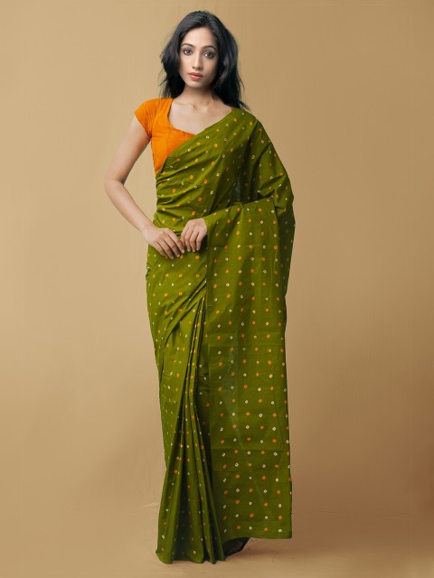 

Unnati Silks Green & Pink Bandhani Printed Pure Cotton Bandhani Saree