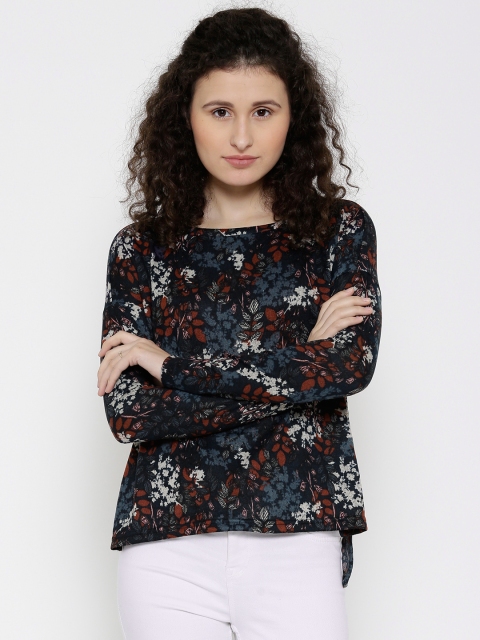 

Vero Moda Women Navy Blue Floral Print Regular Top