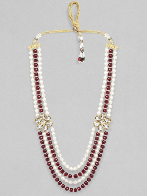 

Rubans Men Red & White Gold-Plated Layered Necklace