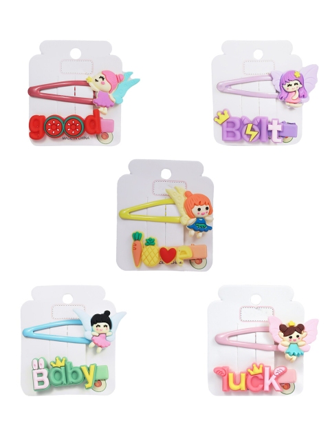 

Spiky Unisex Kids Multicoloured & Multicoloured Set of 5 Tic Tac Hair Clip, Multi