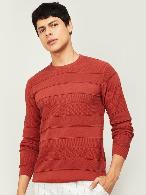 

CODE by Lifestyle Men Rust Striped Pockets T-shirt