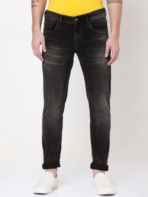 

Rex Straut Jeans Men Black Slim Fit Highly Distressed Heavy Fade Stretchable Jeans