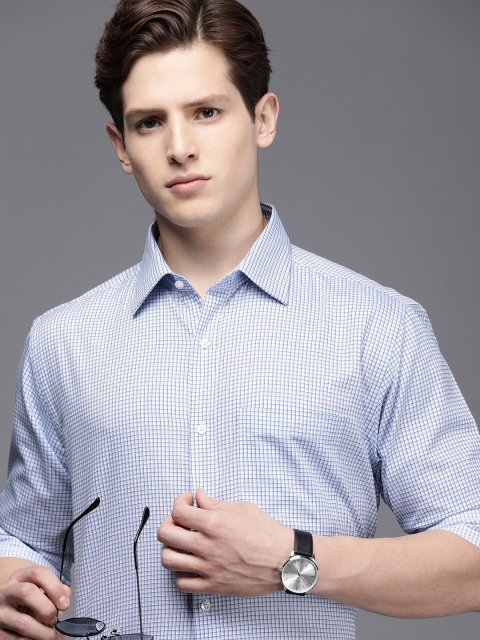 

Raymond Men Medium Blue Slim Fit Micro Checked Formal Shirt