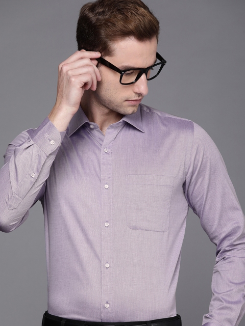 

Raymond Men Lavender Slim Fit Self-Design Pure Cotton Formal Shirt