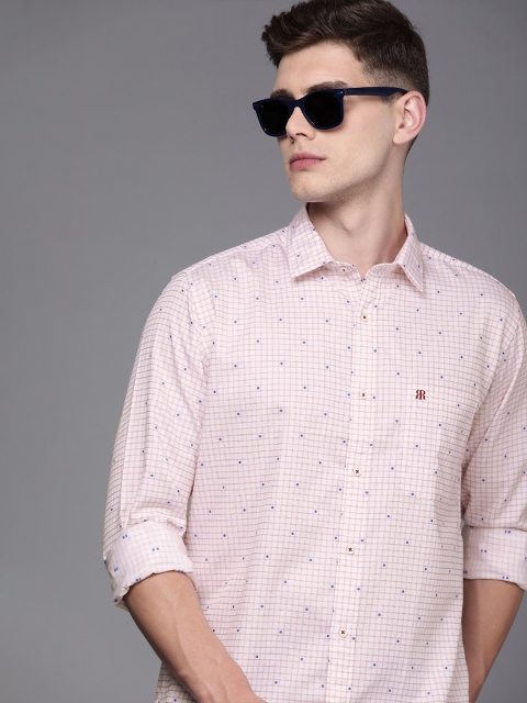 

Raymond Men White Slim Fit Checked Pure Cotton Casual Shirt