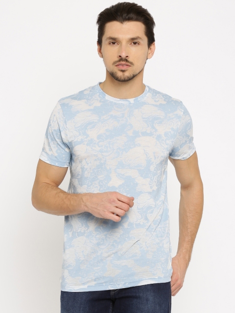 

Jack & Jones Men Blue Printed Round Neck T-shirt