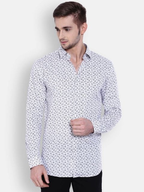 

Jack & Jones Men White Slim Fit Printed Casual Shirt