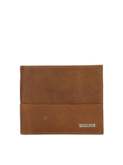 

Peter England Men Brown Leather Two Fold Wallet