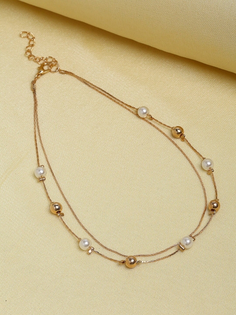 

Ferosh Gold-Toned & White Gold-Plated Layered Necklace