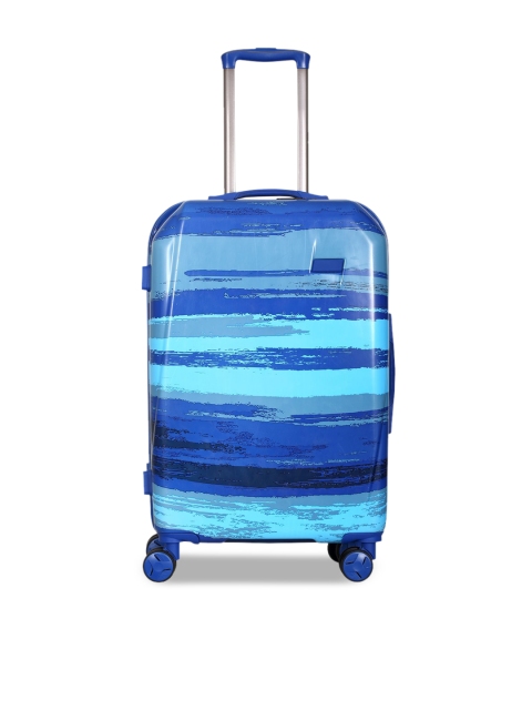 

Polo Class Blue Printed Hard-Sided Cabin Trolley Suitcase