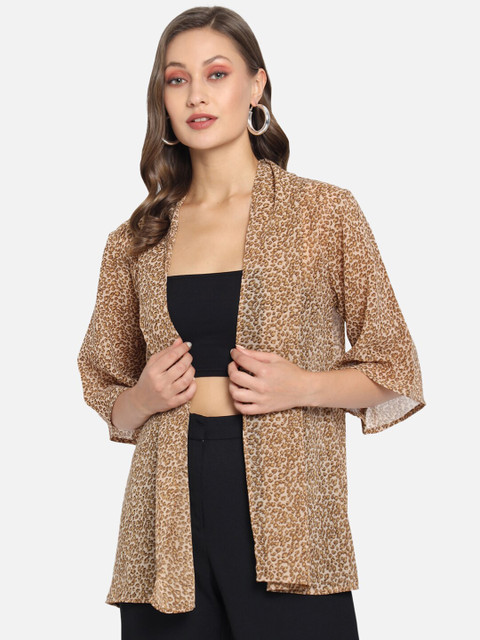 

Trend Arrest Women Beige Printed Shrug